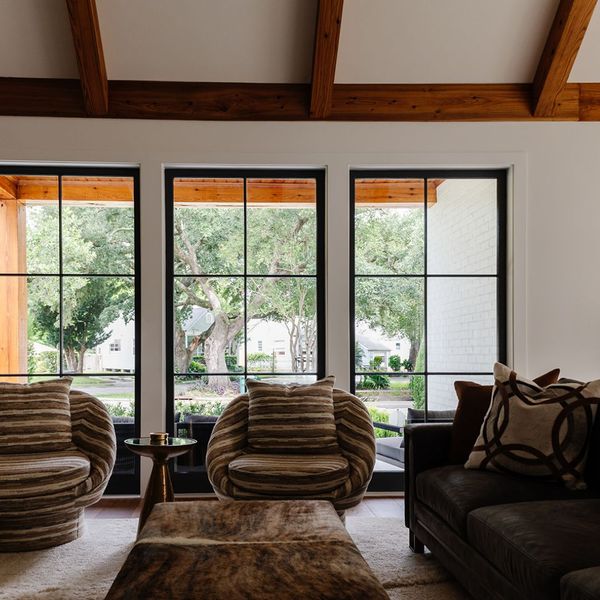 Three windows in a living room