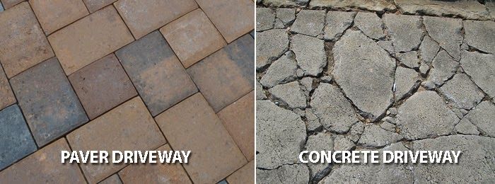 concrete to paver drive way