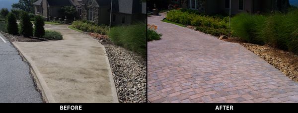 paver overlay on concrete driveway