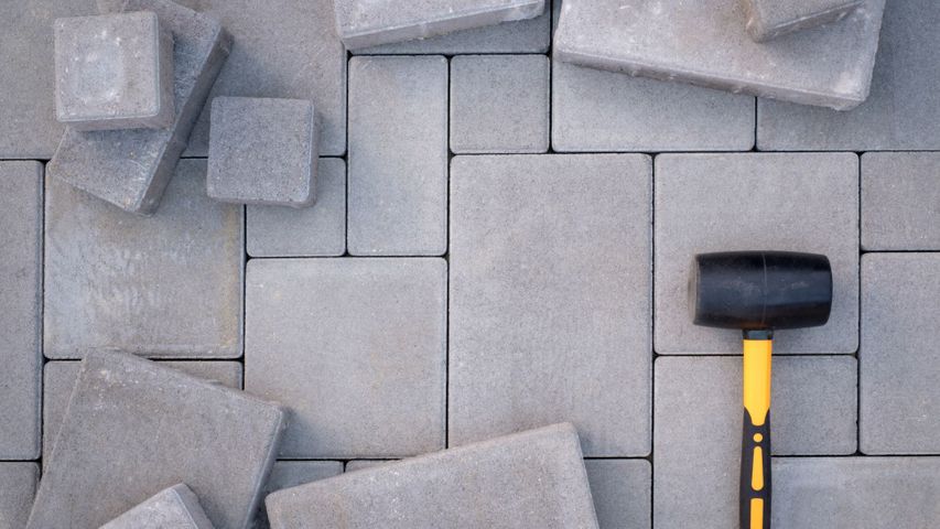 pavers and a mallet