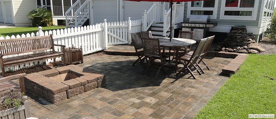 patio and firepit made of pavers