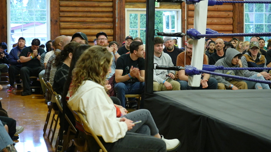 fans at wrestling match