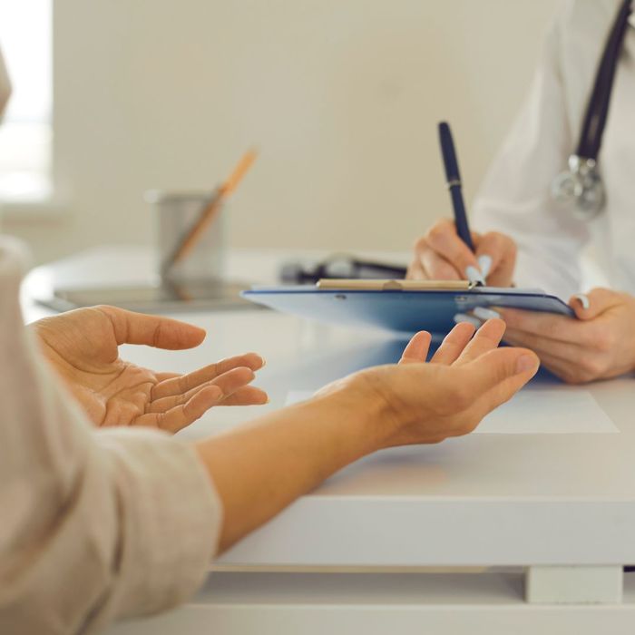 doctor and patient speaking