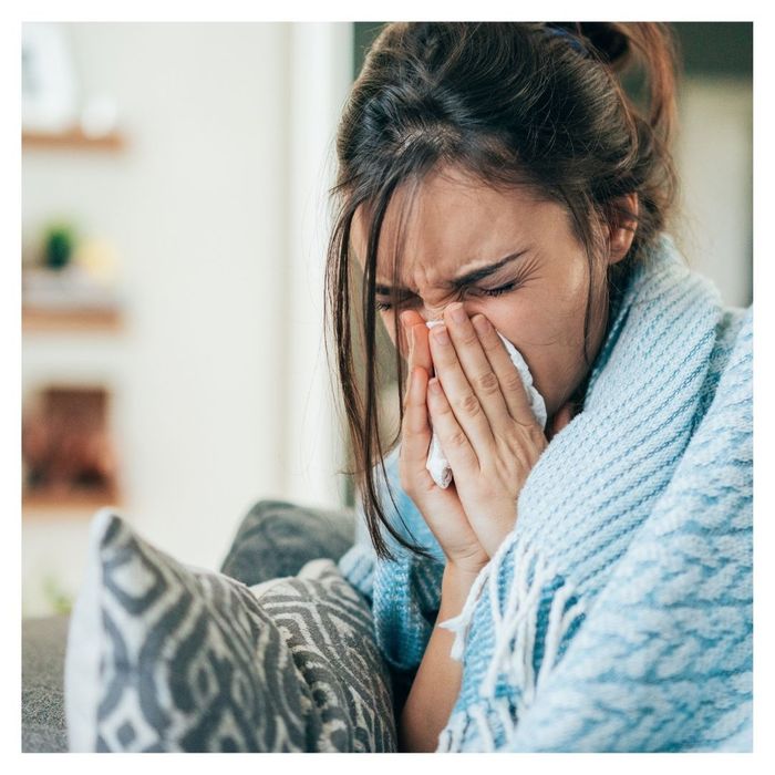 woman with flu