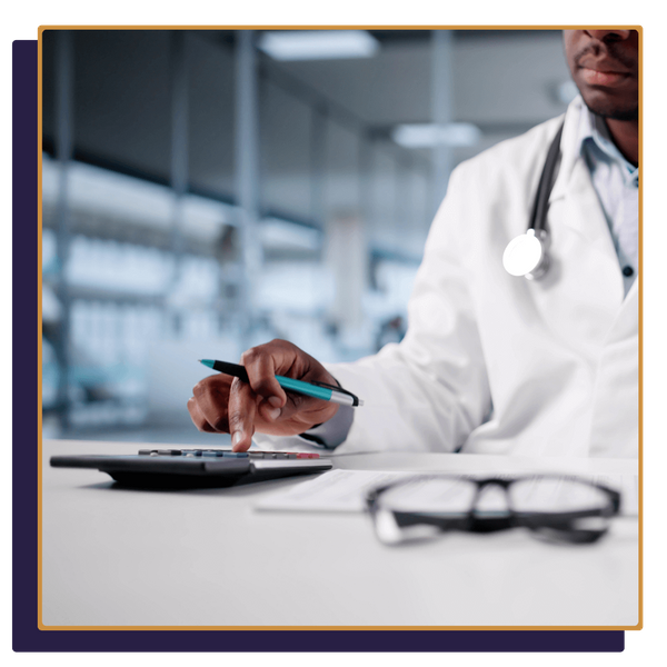 doctor working with calculator doctor working with calculator