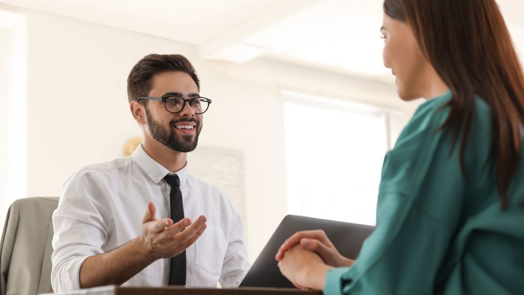 attorney speaking with client