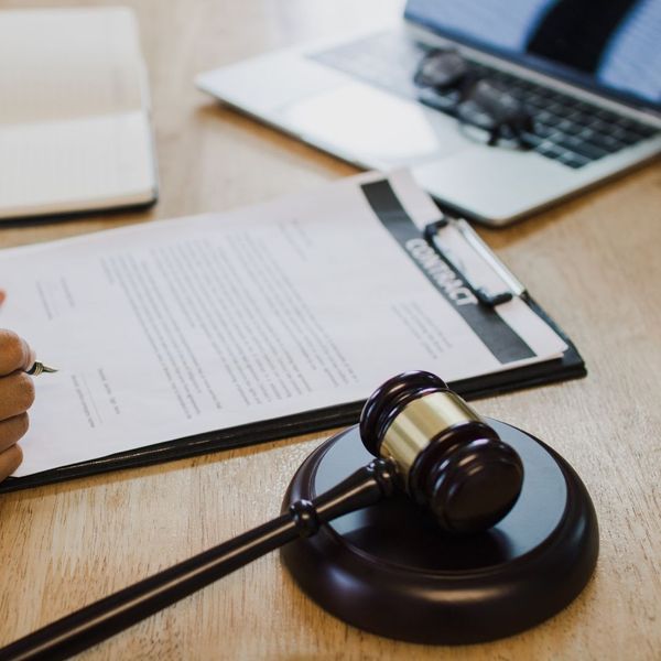 lawyer with contract