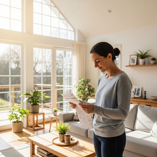 A homeowner looking at their energy bill