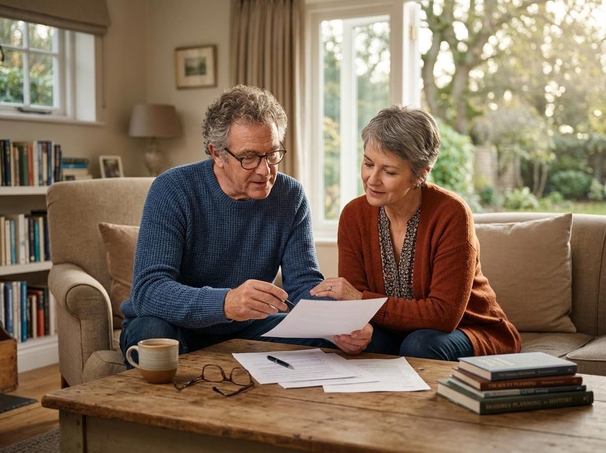 Senior Couple Reviewing Documents