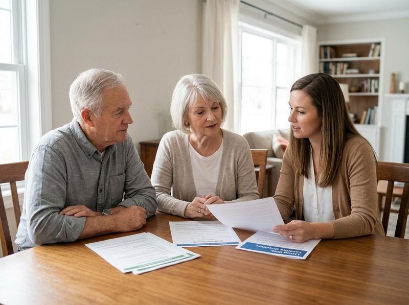 Senior Couple Discussing Documents with Advisor