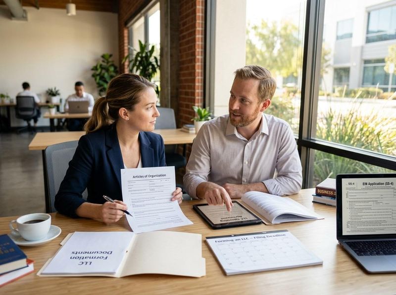 Business Professionals Discussing LLC Formation