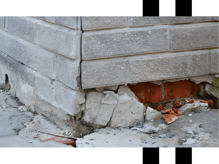 Broken home foundation.