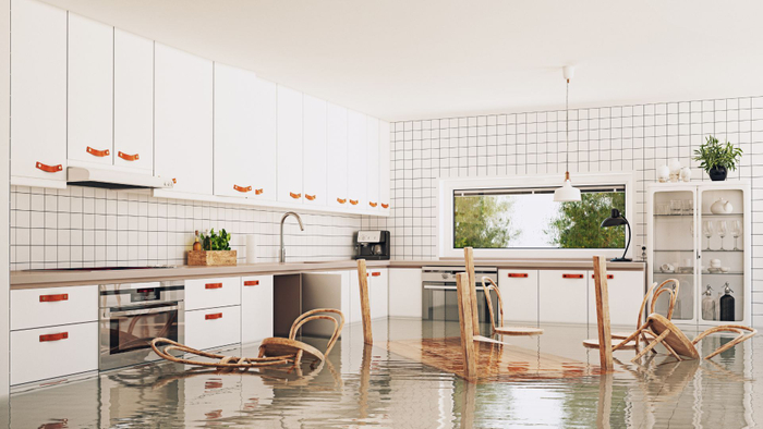 flooded kitchen