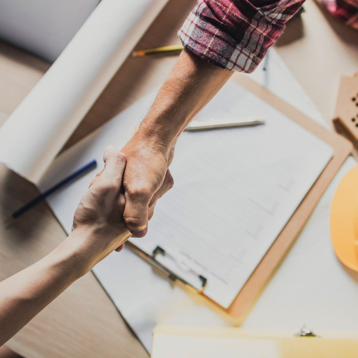 contractor shaking hands