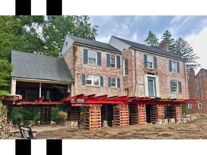 a home being lifted