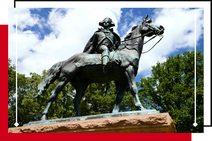 a monument in a city park