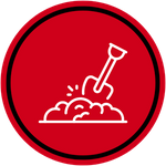 shovel in soil icon