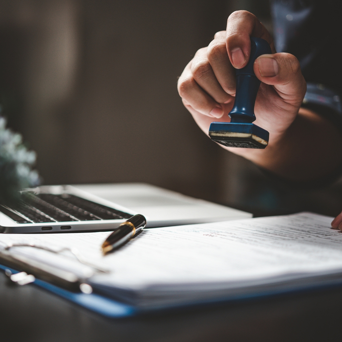 Stamping a document