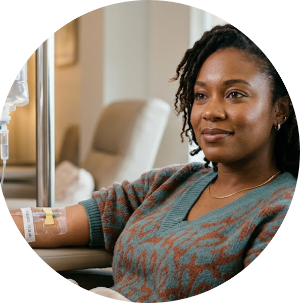 woman getting iv therapy