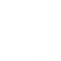 White line art icon showing a human spine with arrows, representing corrective exercise and posture specialist services.