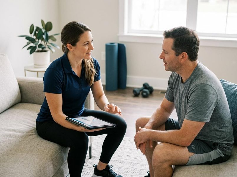Wellness Coach Discussing Progress with Client