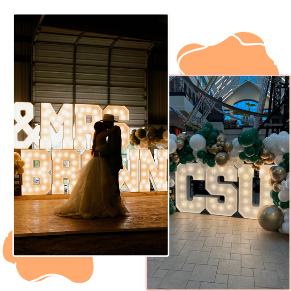 Marquee letters lit up