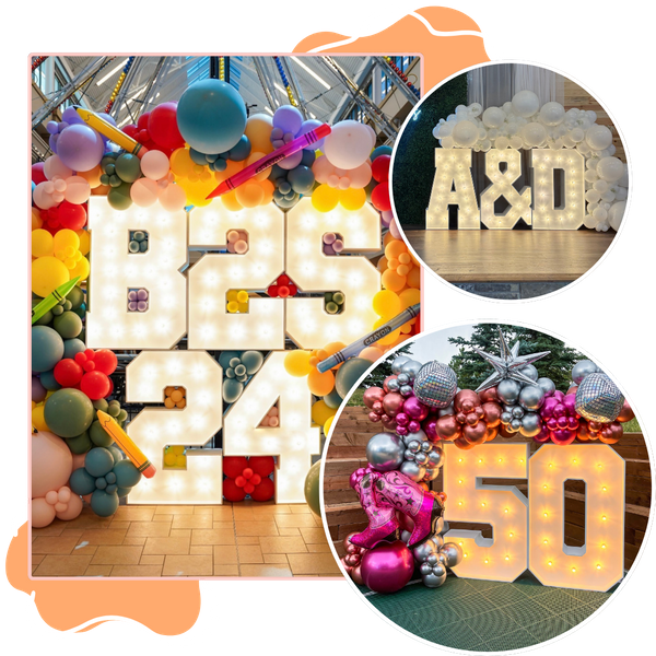 Marquee letters lit up