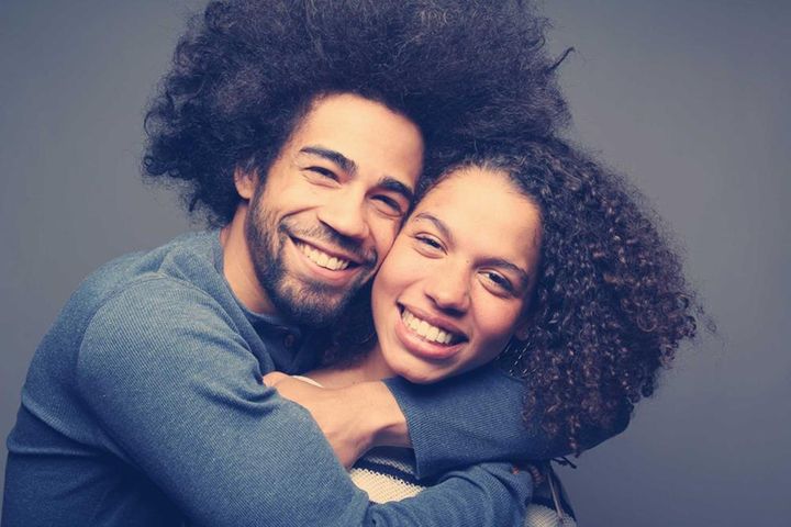 happy young adult couple