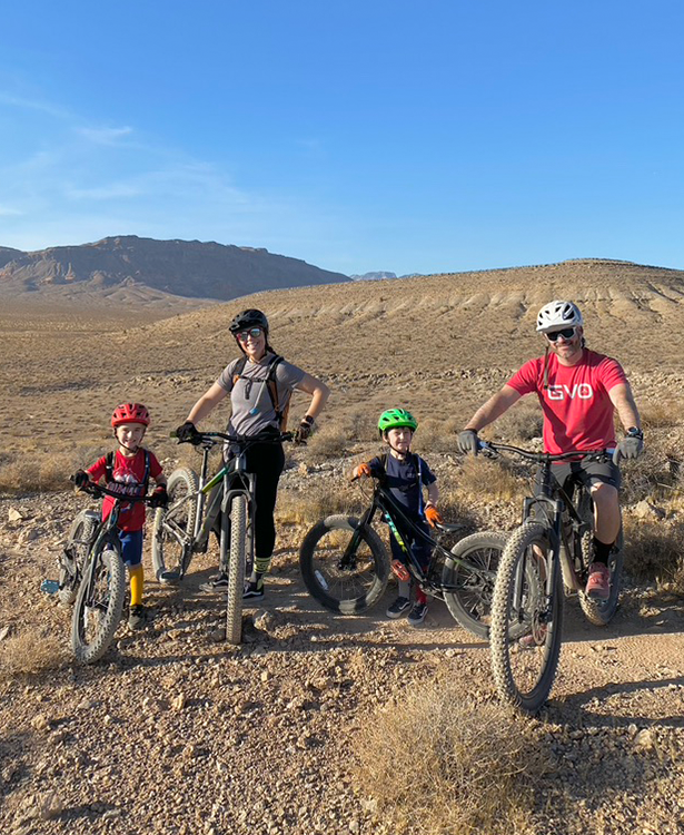 Meghan and the family mountain biking 