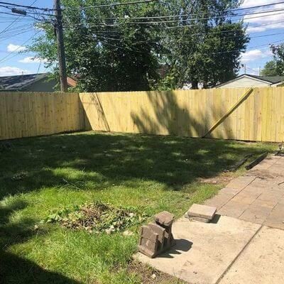 wood picket fence
