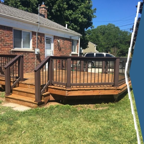 Renovated backyard deck