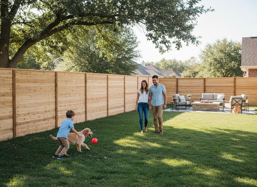 Family Playing in Backyard