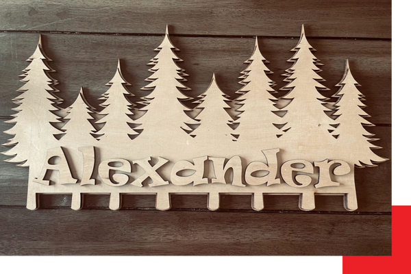 laser cut name art hanging