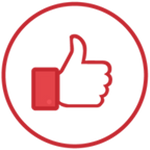 Icon of a thumb pointed up