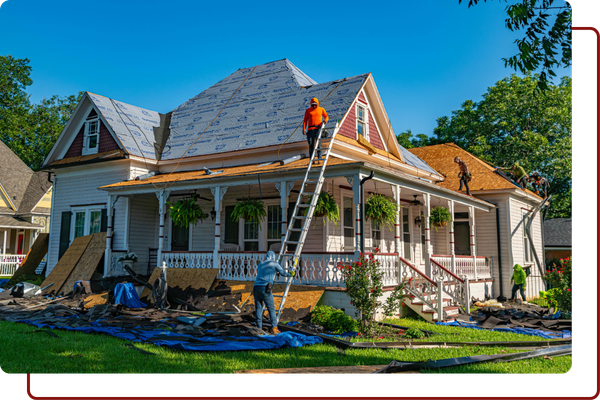 home that is getting a new roof