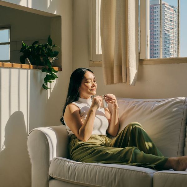 Women relaxing on a couch