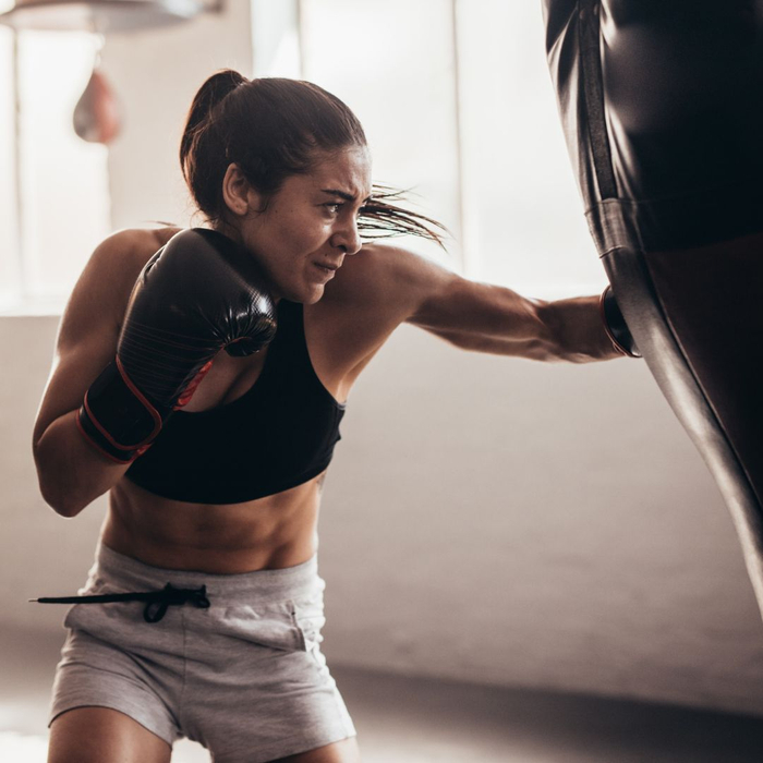 woman doing boxing workout