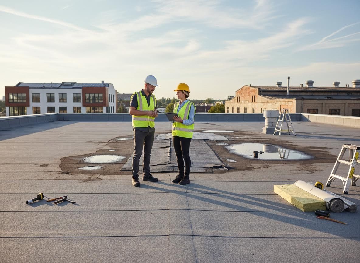 Construction Professionals on a Rooftop