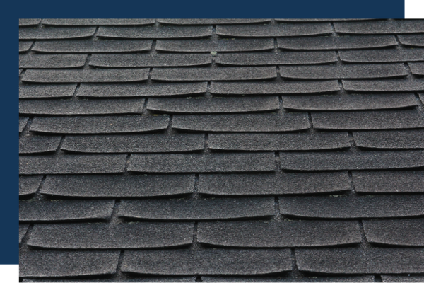 Close-up of shingle roofing on a house