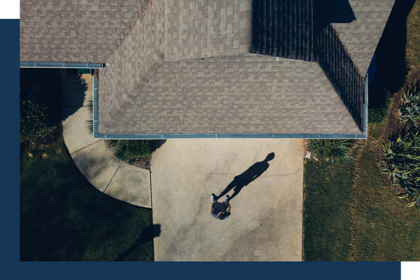 aerial shot of residential roof