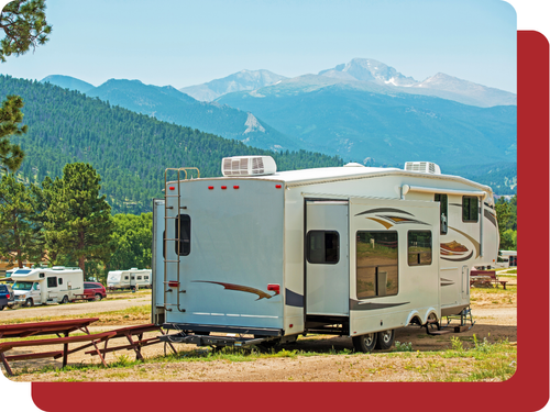 RV stationed in an rv park