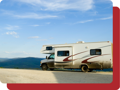 RV on mountain side