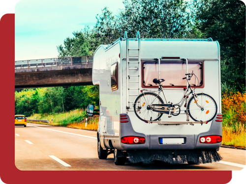 RV driving down the road