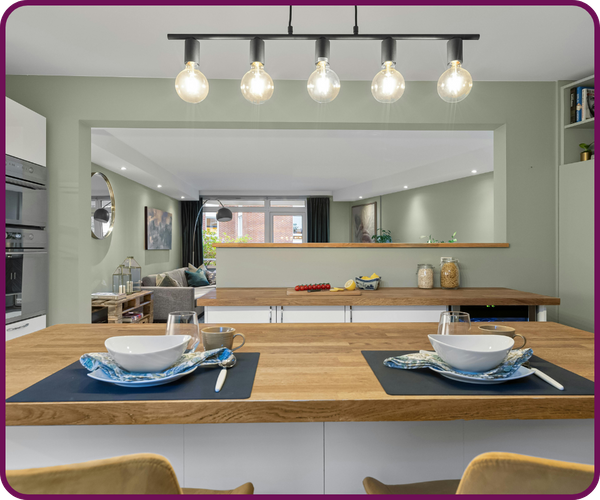bright lights in kitchen