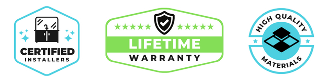 Badges: Certified Installers, Lifetime Warranty, High Quality Materials