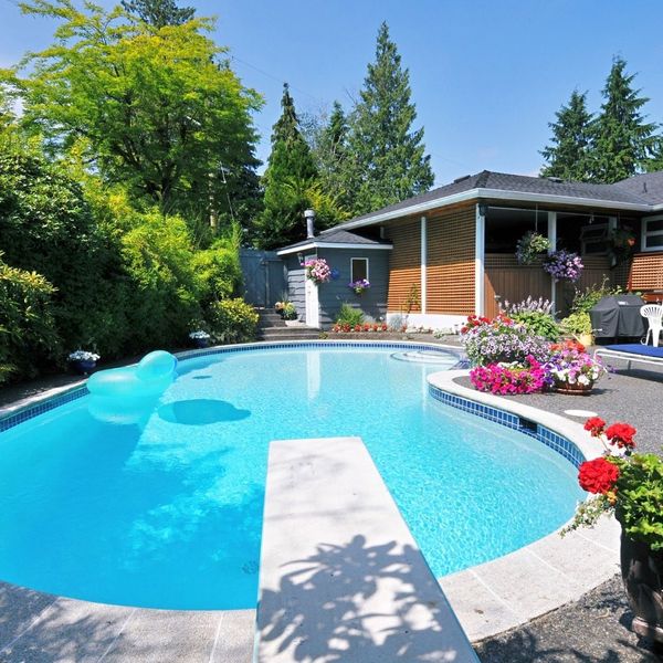 Beautiful backyard with swimming pool