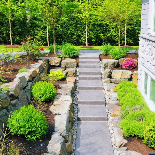 well landscaped outdoor stairs