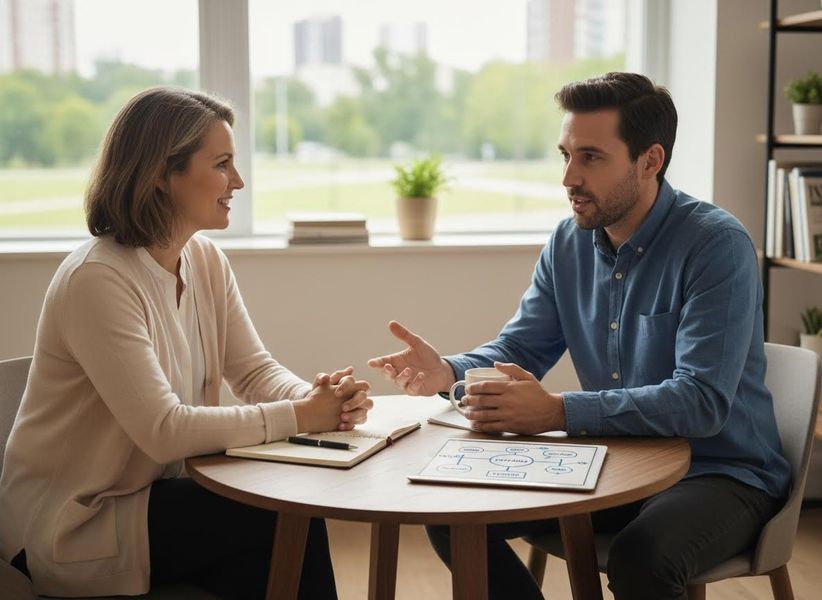 Professionals Collaborating at a Table