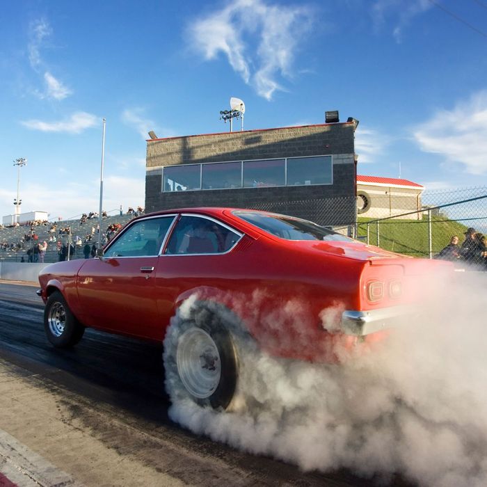 Old school car drag racing