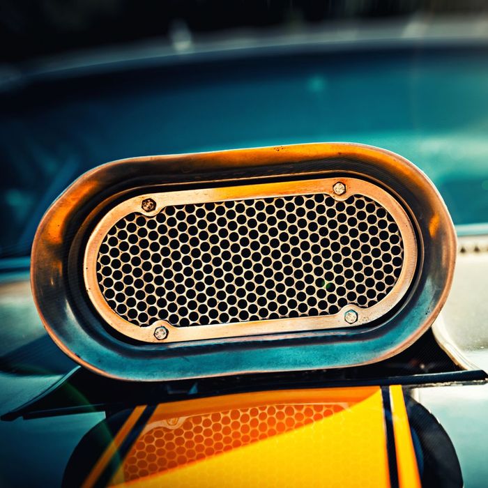 yellow exhaust on a drag car